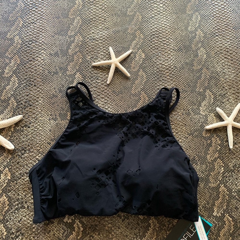 profile black halter bikini top